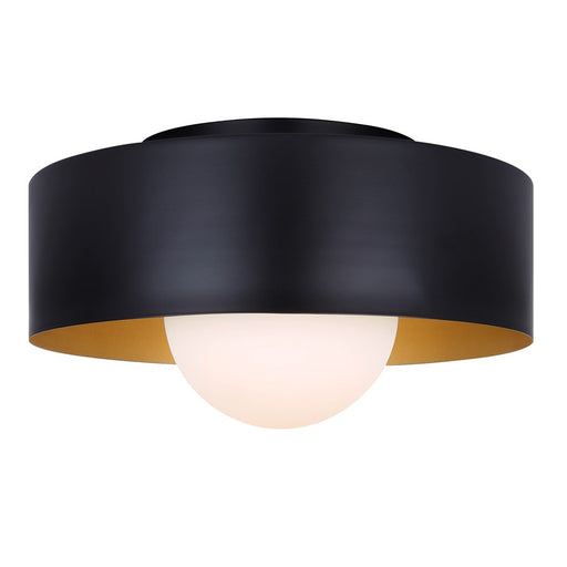 Canarm Daylon 1 Light 12.63" Flush Mount, Black