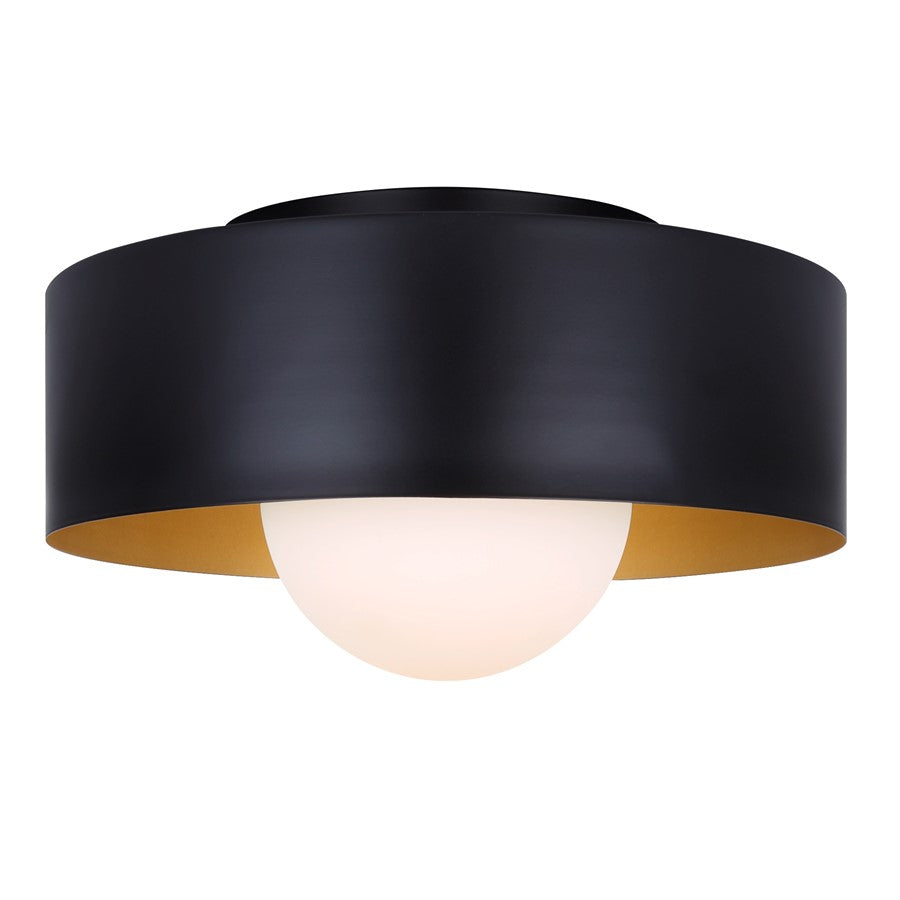 Canarm Daylon 1 Light 12.63" Flush Mount, Black