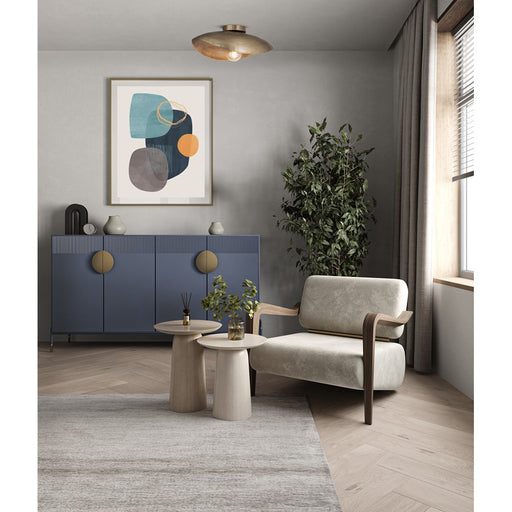 Canarm Maverick 1 Light Flush Mount, Antique Brass