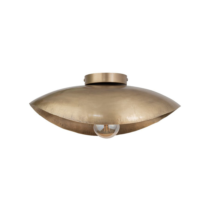 Canarm Maverick 1 Light Flush Mount, Antique Brass