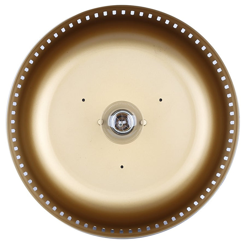 Canarm Miles 13in 1-Light Flush Mount | Matte Black Steel with Gold Interior | Kitchen & Bedroom | 13 x 13 x 7.5 in | Model IFM1207A13BK