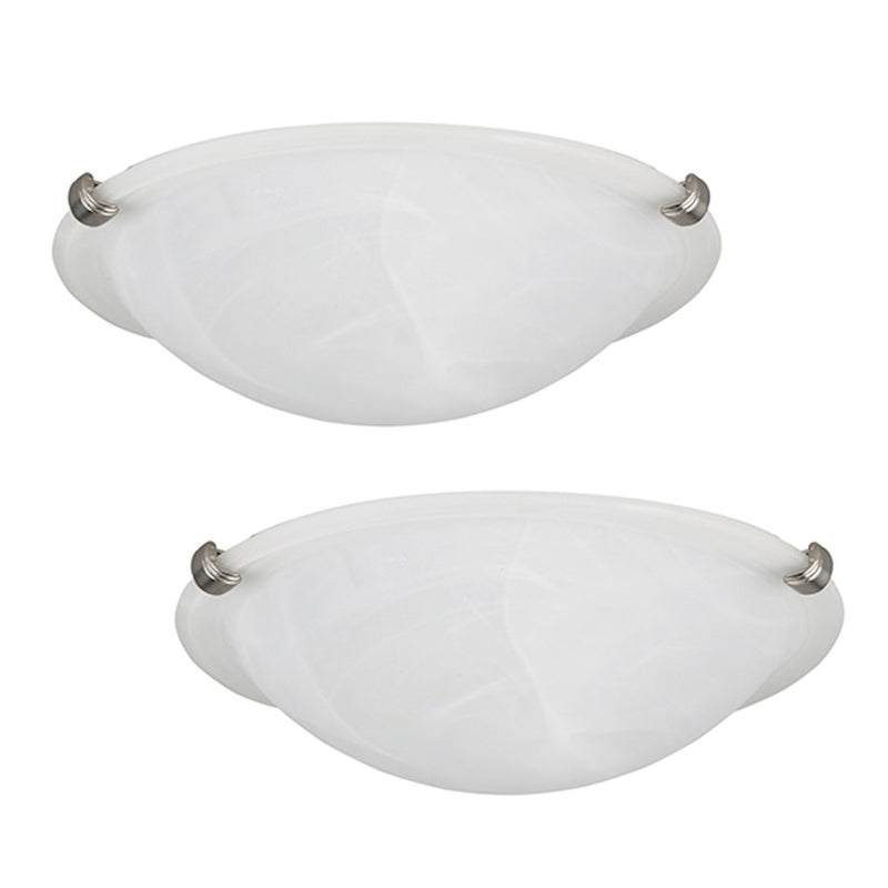 Canarm Madison Twin Pack 12in 2-Light Flush Mount | Brushed Pewter and Alabaster Glass | Hallway & Bedroom | 12 x 4 in | Model IFM161251T