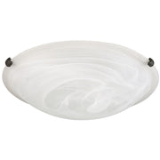 Canarm Clip 16in 3-Light Flush Mount | Oil Rubbed Bronze and Alabaster Glass | Living Room & Bedroom Ceiling Light | Model IFM161613