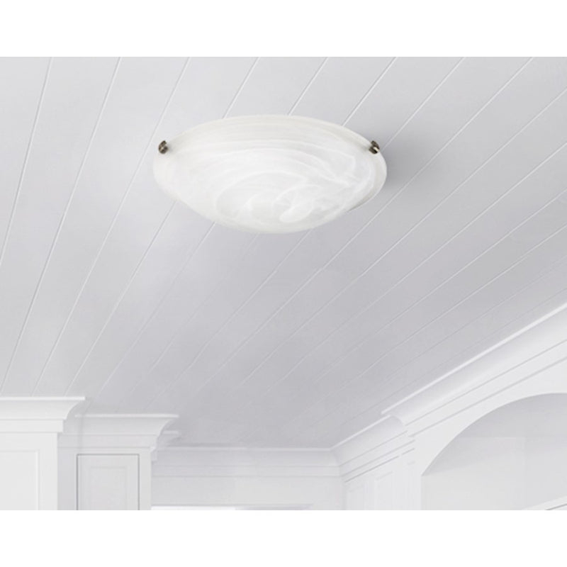 Canarm Clip 16in 3-Light Flush Mount | Oil Rubbed Bronze and Alabaster Glass | Living Room & Bedroom Ceiling Light | Model IFM161613