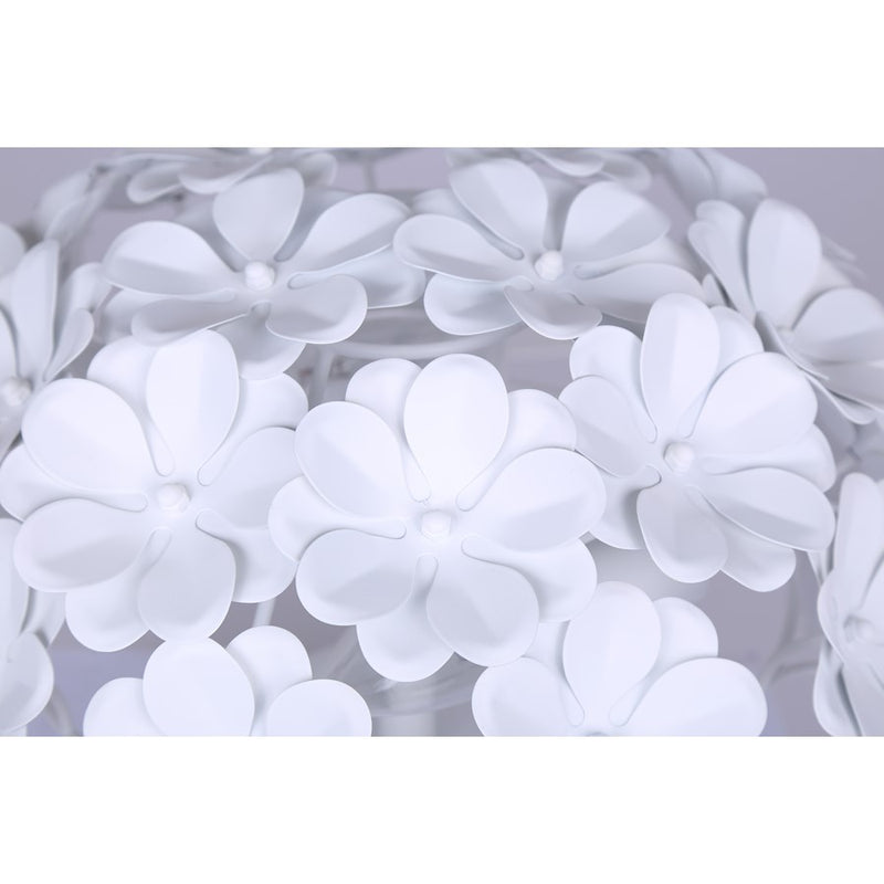 Canarm Cassia 15in 2-Light Flush Mount | Modern Matte White Metal Flower Shade | Bedroom & Nursery | 15 x 15 x 10 in | Model IFM2022B14WH