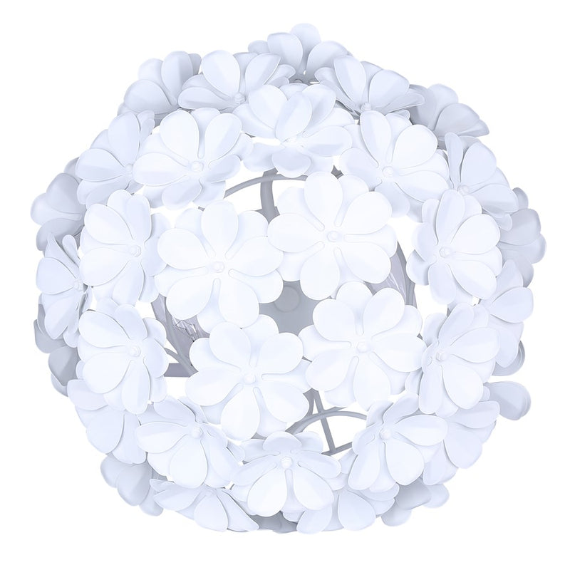 Canarm Cassia 15in 2-Light Flush Mount | Modern Matte White Metal Flower Shade | Bedroom & Nursery | 15 x 15 x 10 in | Model IFM2022B14WH