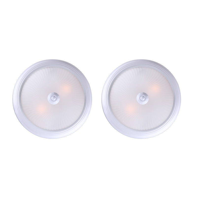 Canarm Madison 11in 1-Light Flush Mount | White and Frosted Glass | Hallway & Bedroom Ceiling Light | 11 x 11 x 4.75 in | Model IFM21111T