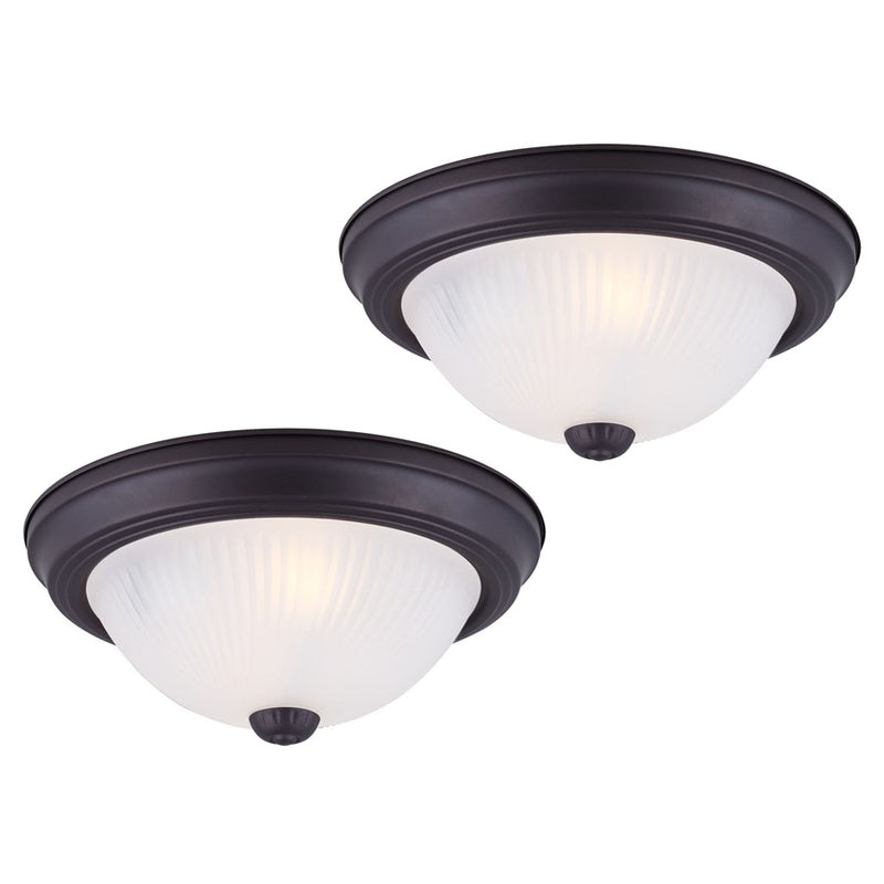 Canarm Madison 11in 1-Light Flush Mount | Oil Rubbed Bronze and Frosted Glass | Hallway & Bedroom Ceiling Light | 11 x 11 x 4.75 in | Model IFM21113T