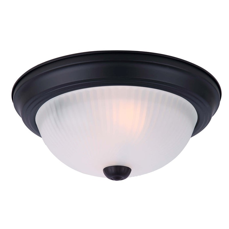 Canarm Madison 11in 2-Light Flush Mount | Modern Matte Black | Hallway & Bedroom Ceiling Light | 11 x 11 x 4.75 in | Model IFM211MBK-RGF