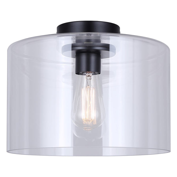 Canarm Sklo 1 Light 12" Flush Mount, Matte Black