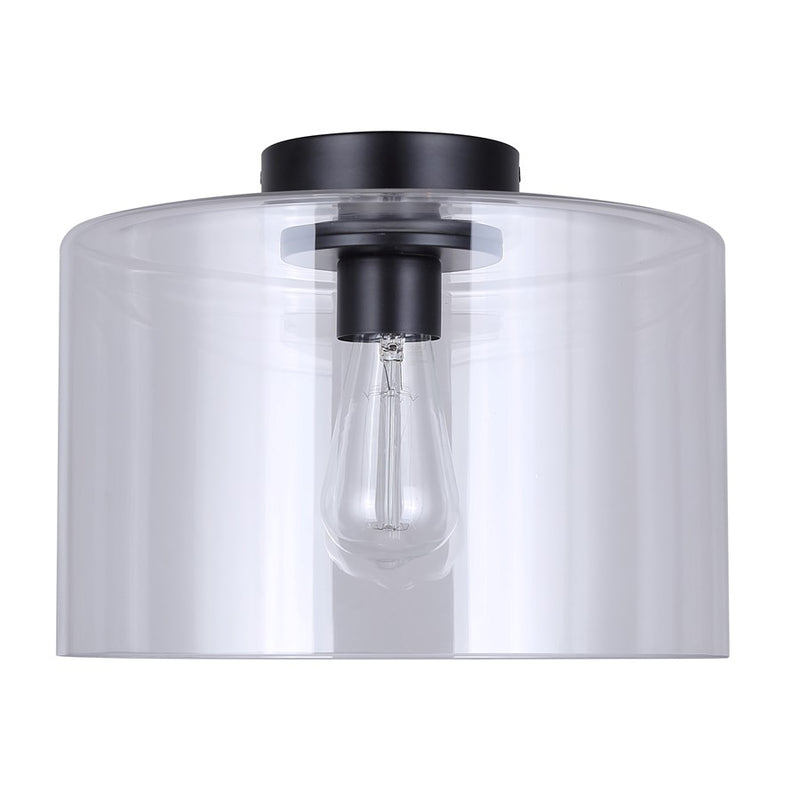 Canarm Sklo 1 Light 12" Flush Mount, Matte Black