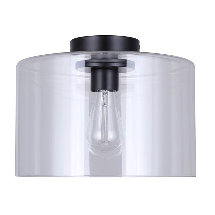 Canarm Sklo 1 Light 12" Flush Mount, Matte Black