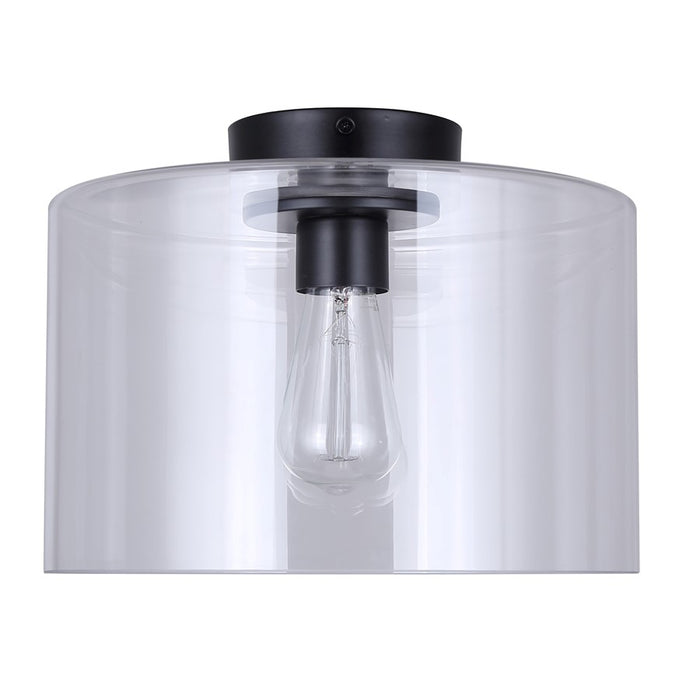 Canarm Sklo 1 Light 12" Flush Mount, Matte Black