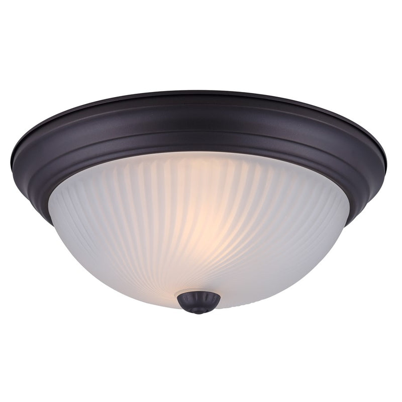 Canarm Madison 2 Light 13" Flush Mount, Oil Rubbed Bronze/Frosted