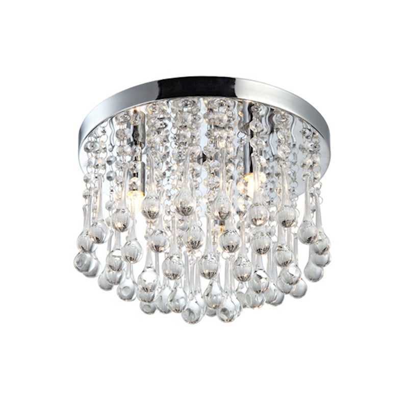 Canarm Daya 12in 3-Light Flush Mount | Chrome Steel and Crystal Glass | Bedroom & Hallway Ceiling Light | 12 x 12 x 8.5 in | Model IFM237B12CH9
