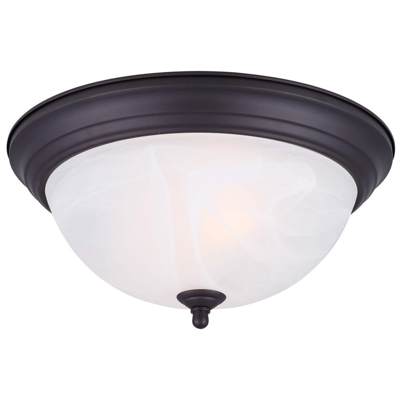 Canarm Madison 15in 3-Light Flush Mount | Classic Oil Rubbed Bronze and Alabaster Glass | Hallway & Bedroom Ceiling Light | Model IFM41513