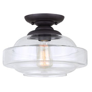 Canarm Chicago 12.5in 1-Light Flush Mount | Oil Rubbed Bronze and Clear Glass | Hallway & Bedroom Closet | 12.5 x 9.25 in | Model IFM459B13ORB