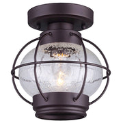 Canarm Potter 8in 1-Light Flush Mount | Oil Rubbed Bronze and Clear Glass | Bedroom & Hallway Ceiling Light | 8 x 8 in | Model IFM636A08ORB