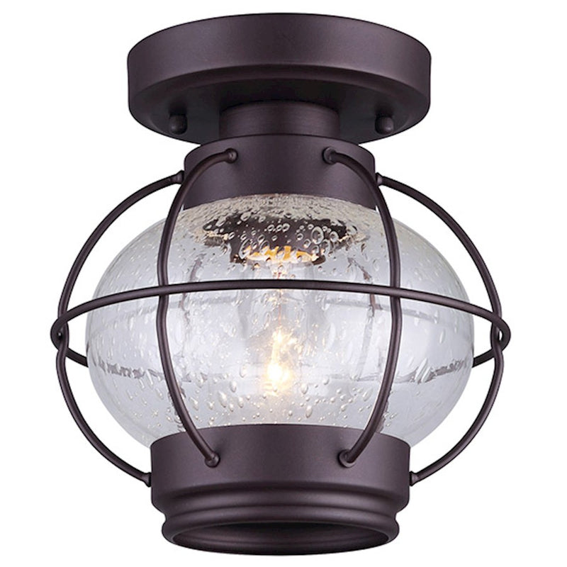 Canarm Potter 8in 1-Light Flush Mount | Oil Rubbed Bronze and Clear Glass | Bedroom & Hallway Ceiling Light | 8 x 8 in | Model IFM636A08ORB
