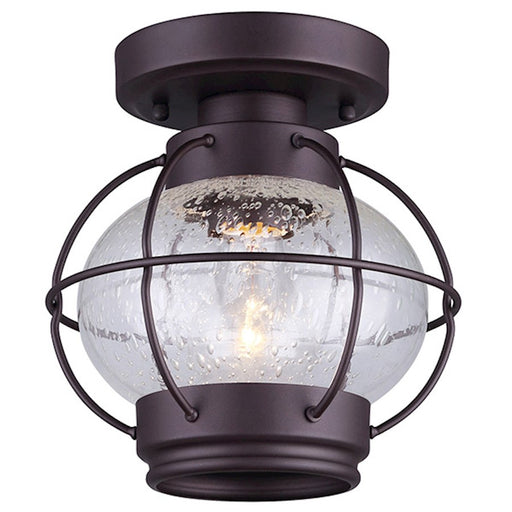 Canarm Potter 8in 1-Light Flush Mount | Oil Rubbed Bronze and Clear Glass | Bedroom & Hallway Ceiling Light | 8 x 8 in | Model IFM636A08ORB