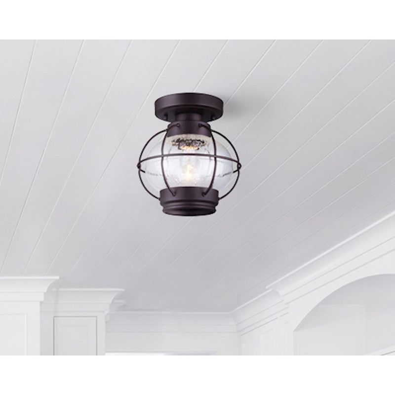 Canarm Potter 8in 1-Light Flush Mount | Oil Rubbed Bronze and Clear Glass | Bedroom & Hallway Ceiling Light | 8 x 8 in | Model IFM636A08ORB