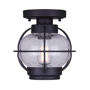 Canarm Potter 8in 1-Light Flush Mount | Oil Rubbed Bronze and Clear Glass | Bedroom & Hallway Ceiling Light | 8 x 8 in | Model IFM636A08ORB