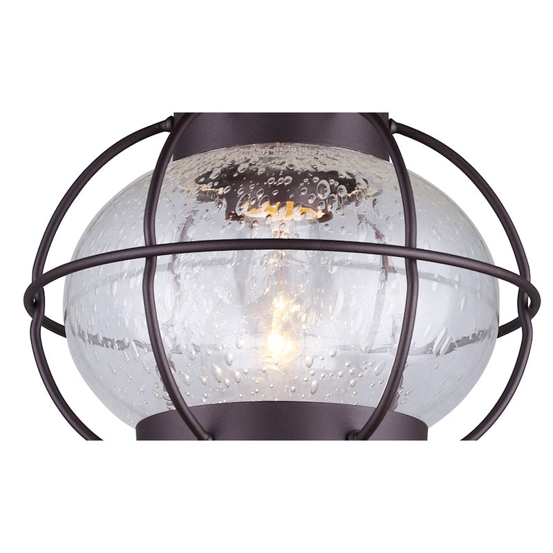 Canarm Potter 8in 1-Light Flush Mount | Oil Rubbed Bronze and Clear Glass | Bedroom & Hallway Ceiling Light | 8 x 8 in | Model IFM636A08ORB