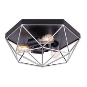 Canarm Greer 15in 3-Light Flush Mount | Matte Black & Brushed Nickel | Bedroom & Hallway | 15 x 13 x 7 in | Model IFM676A15BKN