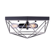 Canarm Greer 15in 3-Light Flush Mount | Matte Black & Brushed Nickel | Bedroom & Hallway | 15 x 13 x 7 in | Model IFM676A15BKN