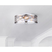 Canarm Cala 16in 3-Light Flush Mount | Brushed Nickel & Watermark Glass | Bedroom & Hallway | 16 x 15 x 7 in | Model IFM677A15BN