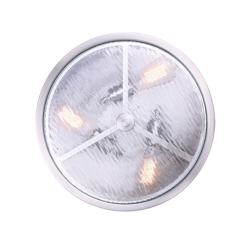 Canarm Cala 16in 3-Light Flush Mount | Brushed Nickel & Watermark Glass | Bedroom & Hallway | 16 x 15 x 7 in | Model IFM677A15BN