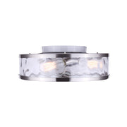 Canarm Cala 16in 3-Light Flush Mount | Brushed Nickel & Watermark Glass | Bedroom & Hallway | 16 x 15 x 7 in | Model IFM677A15BN