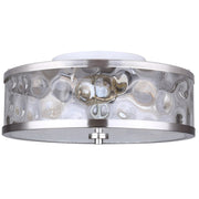 Canarm Cala 16in 3-Light Flush Mount | Brushed Nickel & Watermark Glass | Bedroom & Hallway | 16 x 15 x 7 in | Model IFM677A15BN