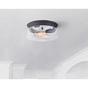 Canarm Albany 12in 2-Light Flush Mount | Oil Rubbed Bronze and Clear Glass | Entryway & Dining Room Ceiling Light | 12 x 6 in | Model IFM679A12ORB