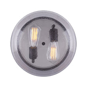 Canarm Albany 12in 2-Light Flush Mount | Oil Rubbed Bronze and Clear Glass | Entryway & Dining Room Ceiling Light | 12 x 6 in | Model IFM679A12ORB
