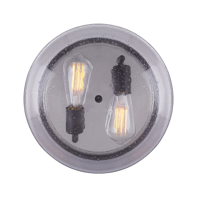 Canarm Albany 12in 2-Light Flush Mount | Oil Rubbed Bronze and Clear Glass | Entryway & Dining Room Ceiling Light | 12 x 6 in | Model IFM679A12ORB