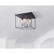 Canarm Roy 16in 4-Light Flush Mount | Industrial Matte Black and Brushed Nickel Metal | Bedroom & Hallway | 16 x 16 x 12 in | Model IFM701A16BKN