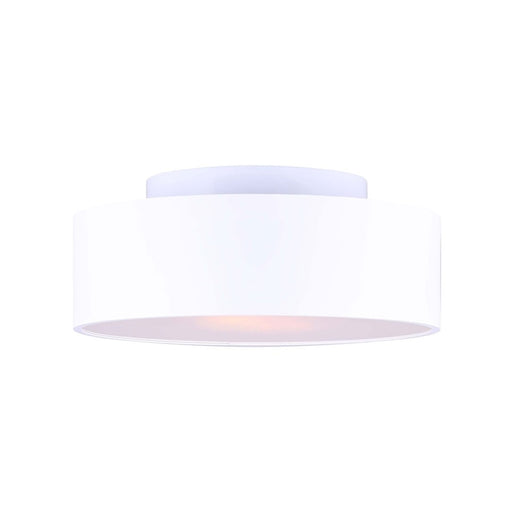 Canarm Cadell 13in 2-Light Flush Mount | Modern Matte White and Frosted Glass | Hallway & Closet | 13 x 5.25 in | Model IFM742B13WH