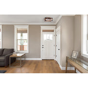 Canarm Moss 14in 2-Light Flush Mount | Modern Black and Real Wood Metal | Hallway & Entryway | 13.75 x 13.75 x 7 in | Model IFM756A13BKW