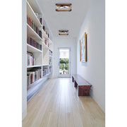 Canarm Moss 14in 2-Light Flush Mount | Modern Black and Real Wood Metal | Hallway & Entryway | 13.75 x 13.75 x 7 in | Model IFM756A13BKW
