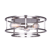 Canarm Luca 16in 3-Light Flush Mount | Modern Brushed Nickel Metal | Living Room & Bedroom | 15.75 x 15.75 x 7 in | Model IFM757A16BN