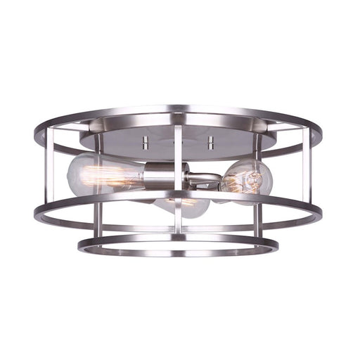 Canarm Luca 16in 3-Light Flush Mount | Modern Brushed Nickel Metal | Living Room & Bedroom | 15.75 x 15.75 x 7 in | Model IFM757A16BN