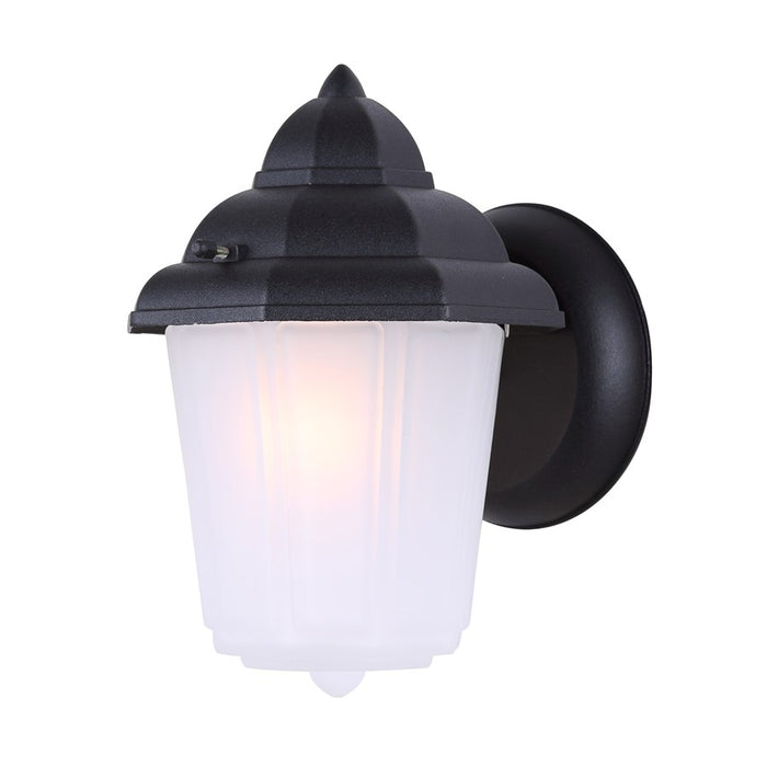 Canarm Madison 1 Light 6" Outdoor Lantern, Black/Frosted