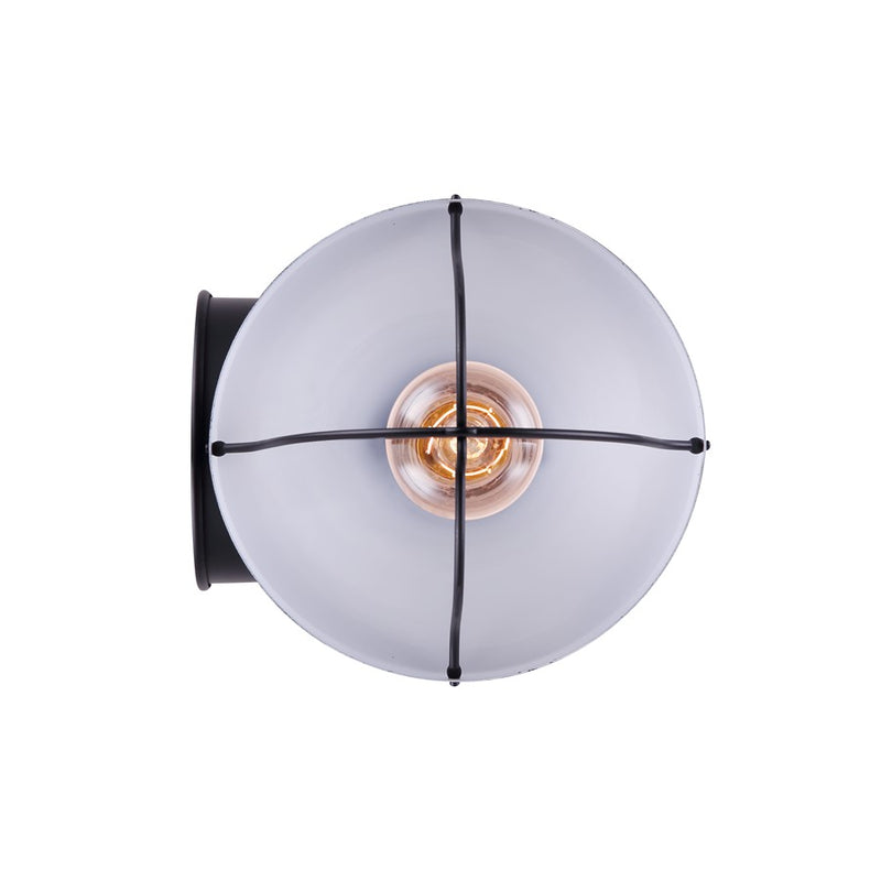 Canarm Madison 6in 1-Light Outdoor Lantern | Industrial Matte Black and Clear Glass | Porch & Garage Wall Light | Model IOL143TBK-C