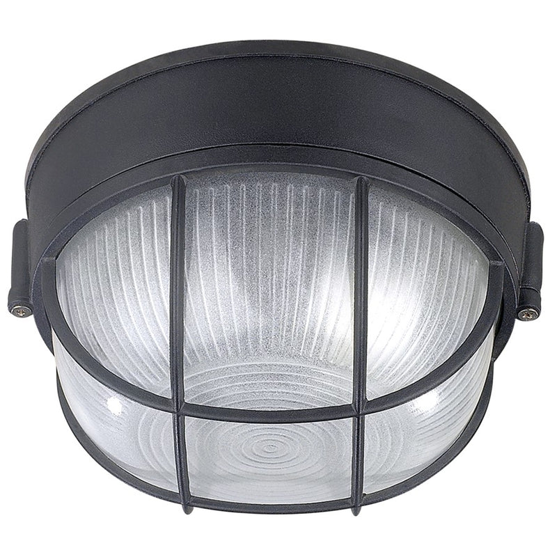 Canarm Marine 7.5in 1-Light Outdoor Lantern | Modern Black Metal and Frosted Glass | Porch & Pathway | 7.5 x 4.5 x 7.25 in | Model IOL1710