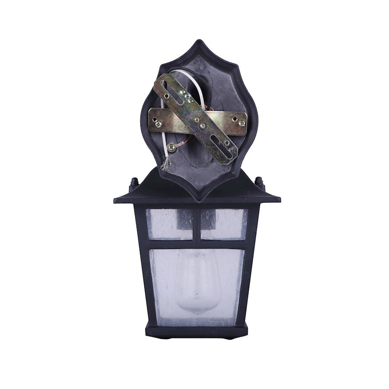 Canarm Fieldhouse 11in 1-Light Outdoor Wall Light Twinpack | Black Steel and Seeded Glass | Porch & Entryway | 6.25 x 7.75 x 11 in | Model IOL183TBK-C