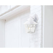 Canarm Fieldhouse 6in 1-Light Outdoor Wall Sconce | White Steel and Seeded Glass | Porch & Entryway | 6.25 x 7.75 x 11 in | Model IOL183TWH-C