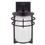 Canarm Flex 8in 1-Light Outdoor Downlight | Oil Rubbed Bronze Steel and Frosted Glass | Patio & Entryway | 8.5 x 7 x 11.5 in | Model IOL199ORB