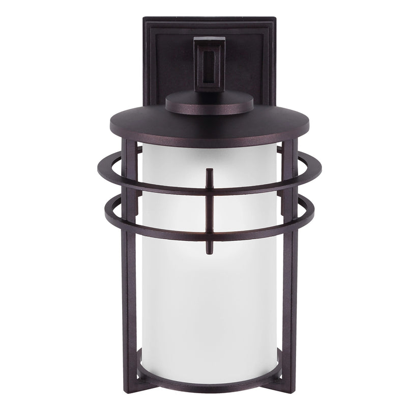 Canarm Flex 8in 1-Light Outdoor Downlight | Oil Rubbed Bronze Steel and Frosted Glass | Patio & Entryway | 8.5 x 7 x 11.5 in | Model IOL199ORB
