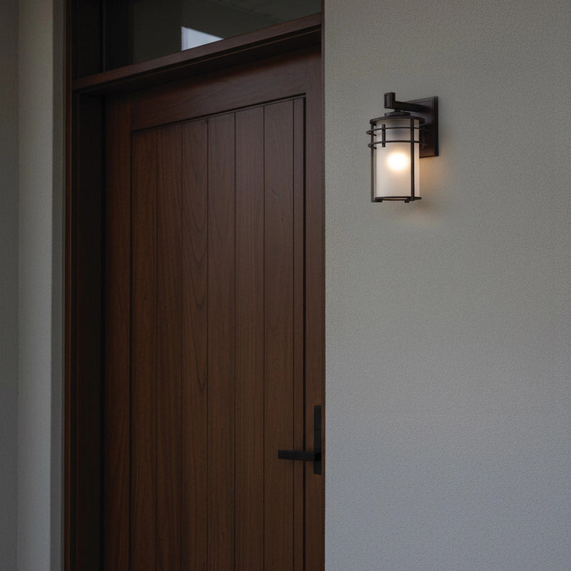 Canarm Flex 8in 1-Light Outdoor Downlight | Oil Rubbed Bronze Steel and Frosted Glass | Patio & Entryway | 8.5 x 7 x 11.5 in | Model IOL199ORB
